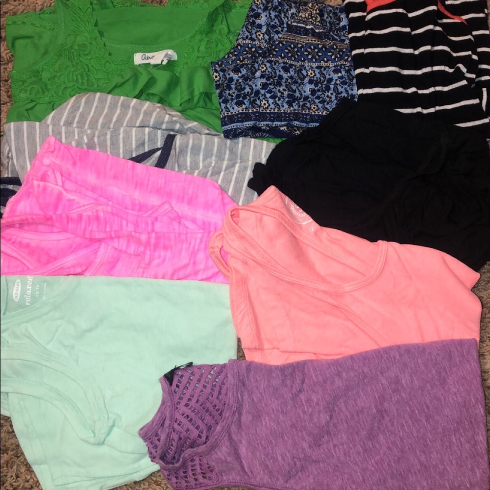 Lot of 9 girls xs small tank tops